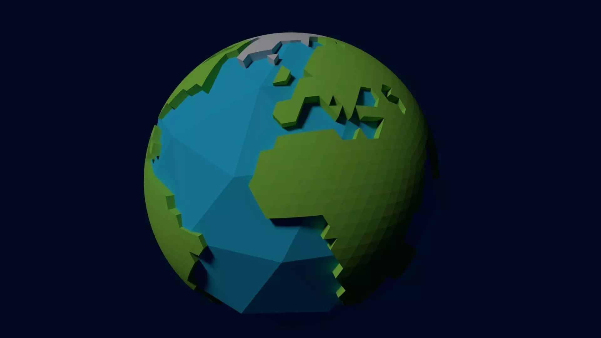 Cartoon planet EARTH Low-poly 3D model