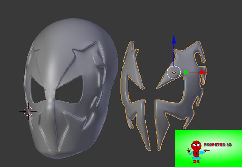 Faceshell Spider-Man 2099 plus lenses kit 3D print model_2