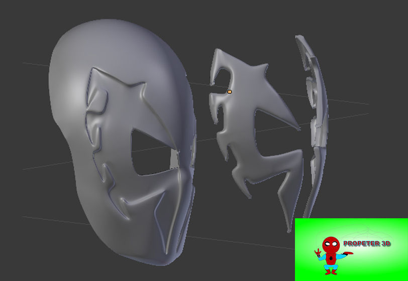 Faceshell Spider-Man 2099 plus lenses kit 3D print model_3