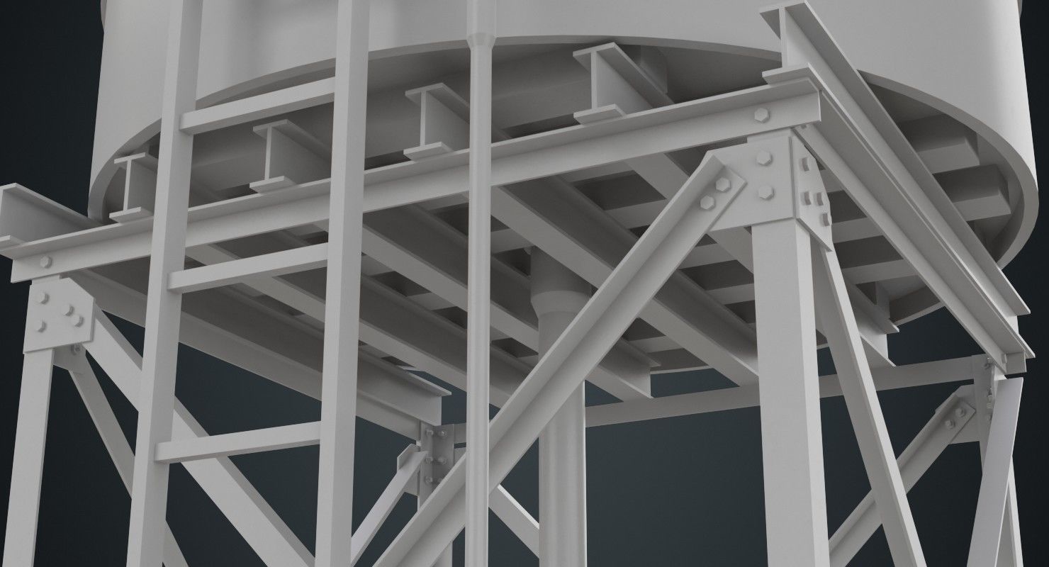 Water Tank 1A Low-poly 3D model_6