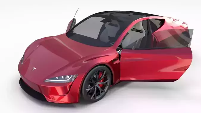 Tesla Roadster with Interior 3D model