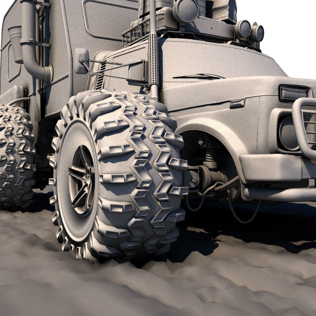 Post Apocalyptic Caravan Truck 3D model_3
