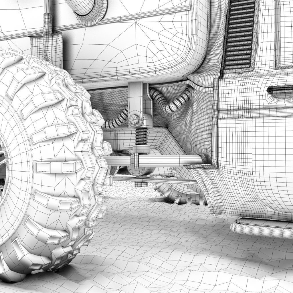 Post Apocalyptic Caravan Truck 3D model_18