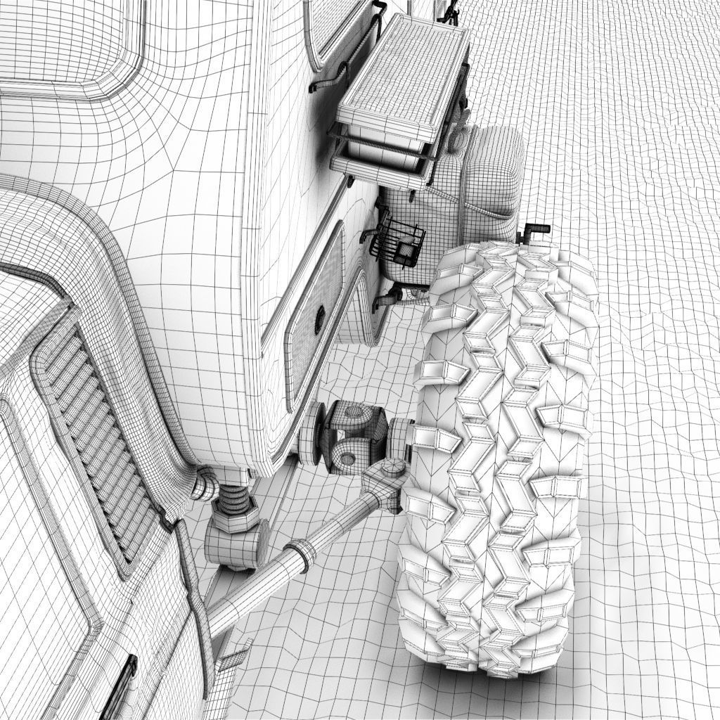 Post Apocalyptic Caravan Truck 3D model_14