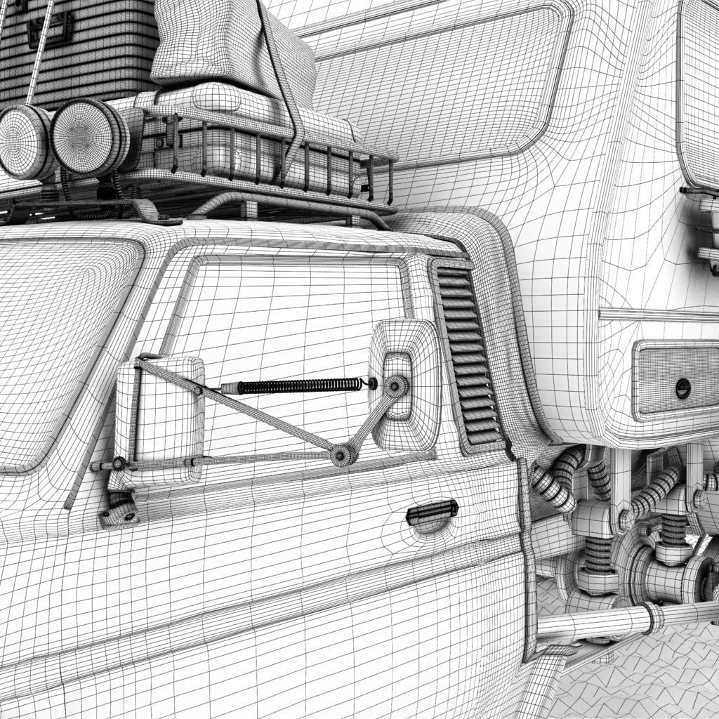 Post Apocalyptic Caravan Truck 3D model_6