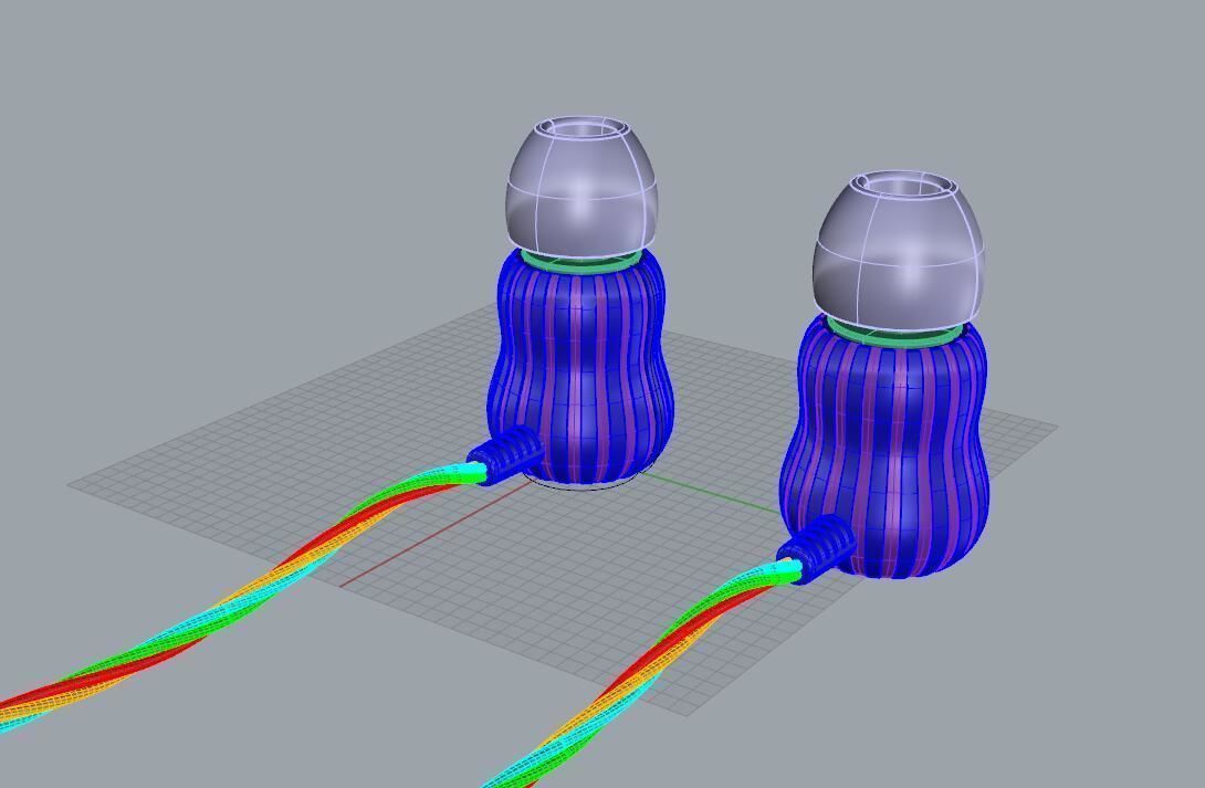 Gourd bluetooth earphone 3D Model 3D print model_14