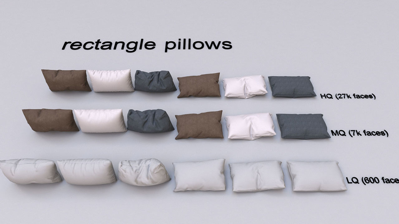 Pillow set of pillows Free 3D model_2