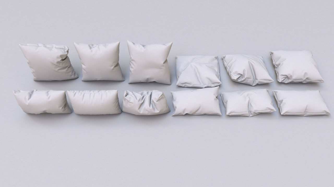 Pillow set of pillows Free 3D model_3