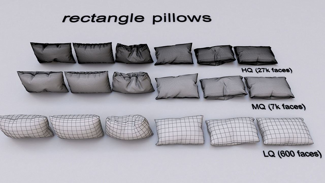 Pillow set of pillows Free 3D model_5