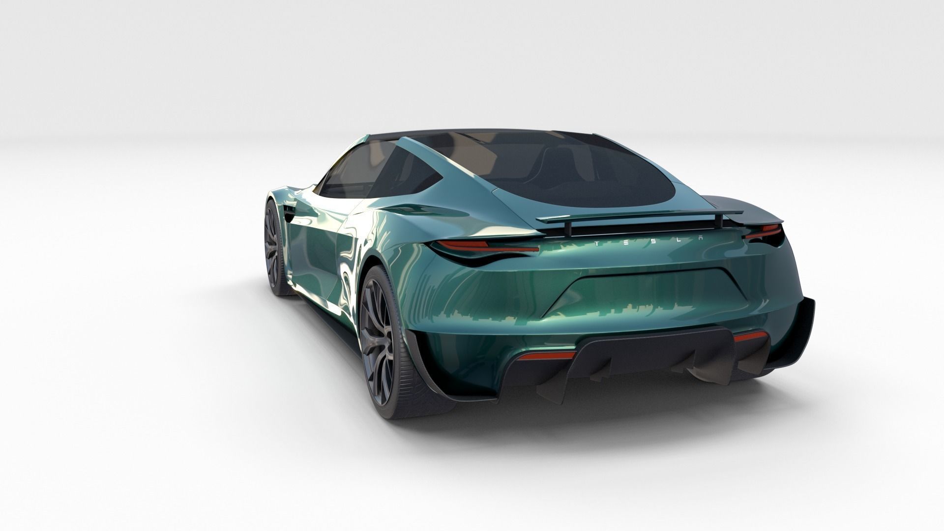 Tesla Roadster Green with Interior 3D model_44