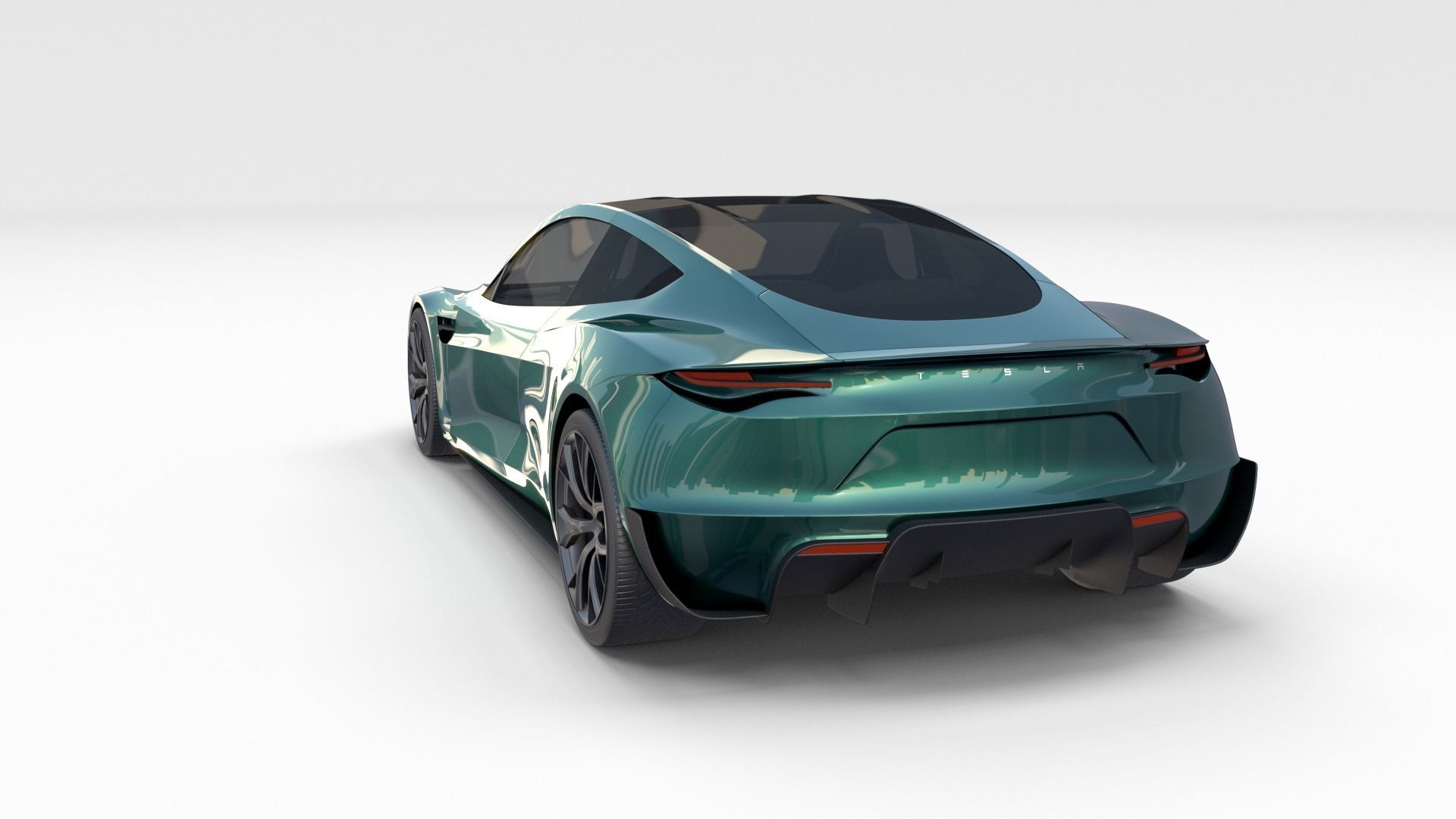 Tesla Roadster Green with Interior 3D model_10