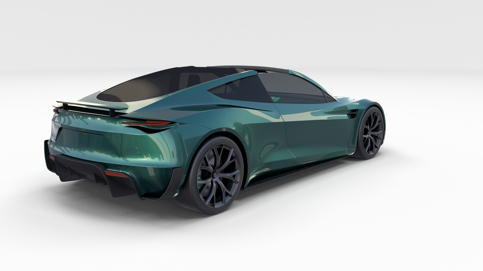 Tesla Roadster Green with Interior 3D model_46