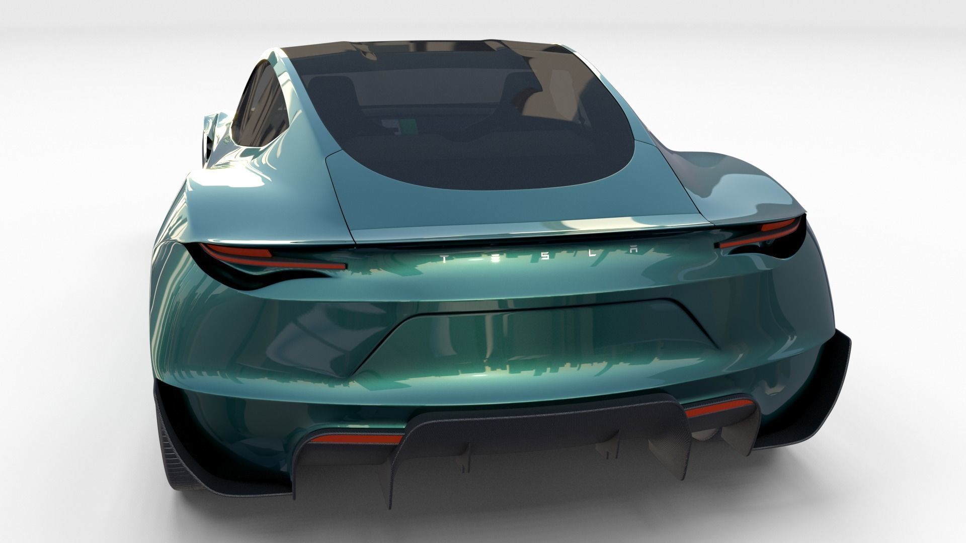 Tesla Roadster Green with Interior 3D model_8