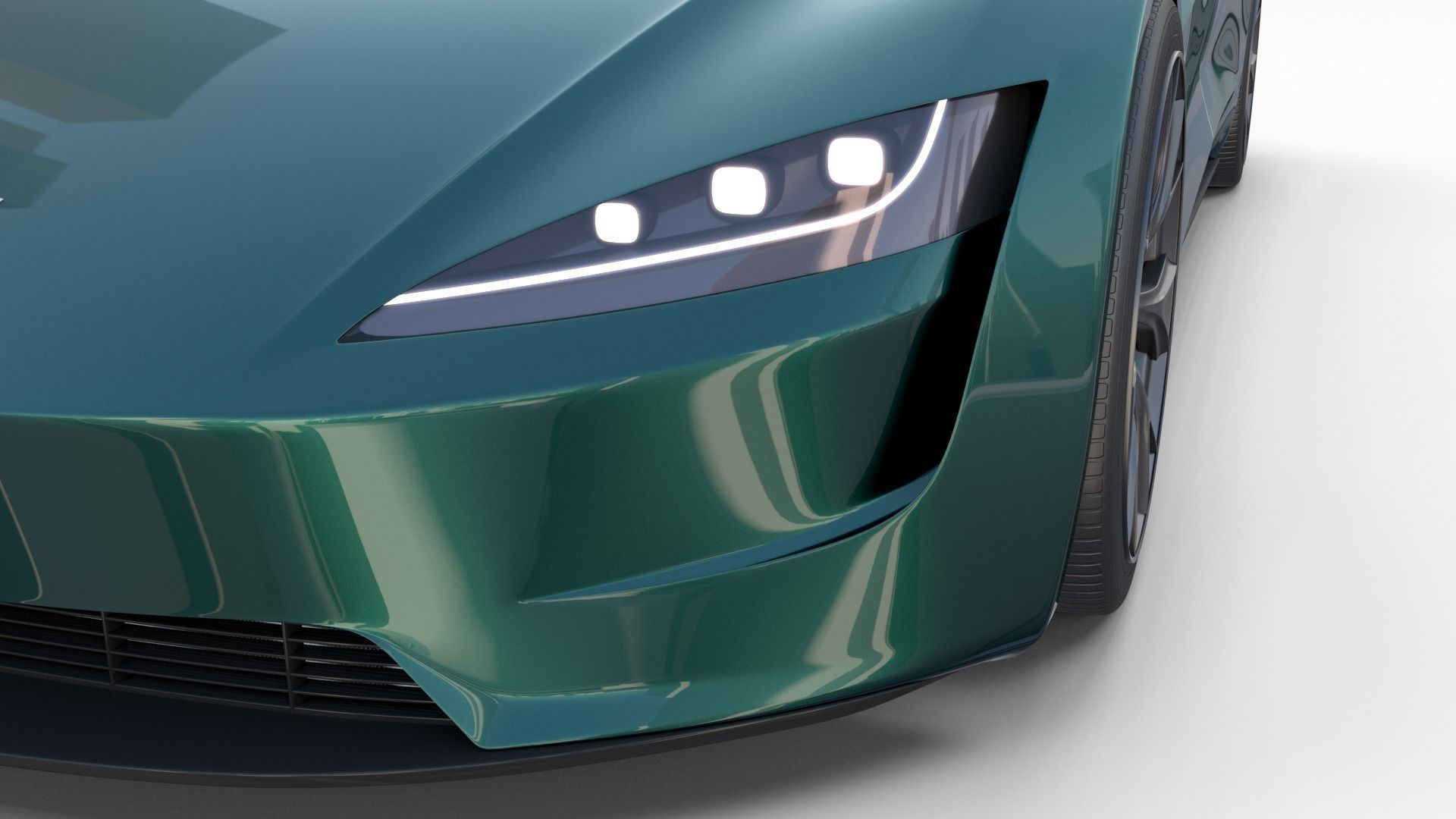 Tesla Roadster Green with Interior 3D model_57