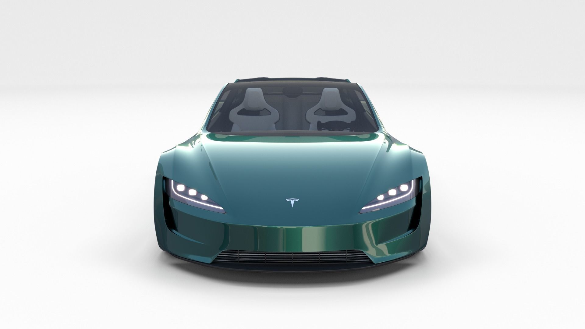 Tesla Roadster Green with Interior 3D model_41