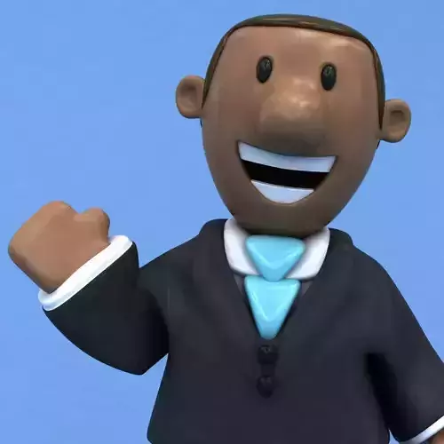Fun businessman 3D model