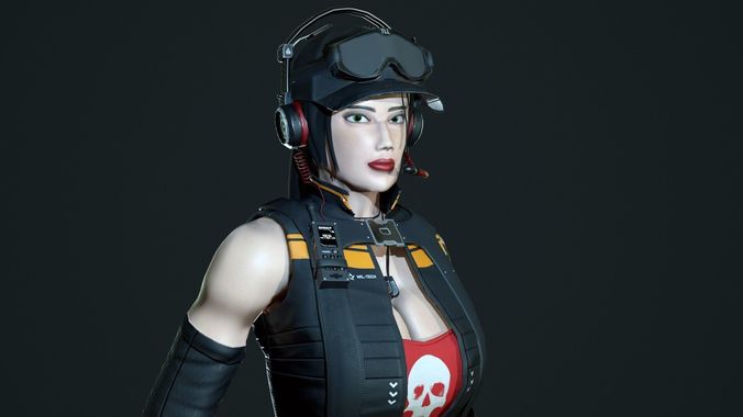 Esther - Mercenary Girl Low-poly 3D model