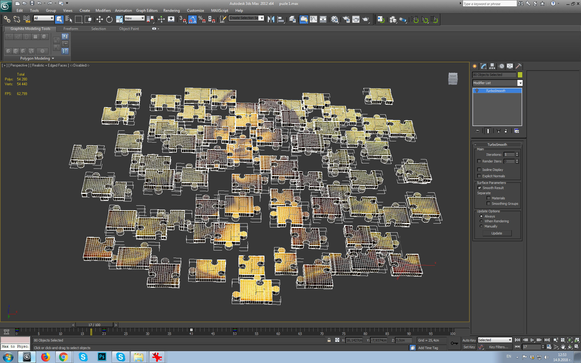 Mona Lisa puzzle Low-poly 3D model_6