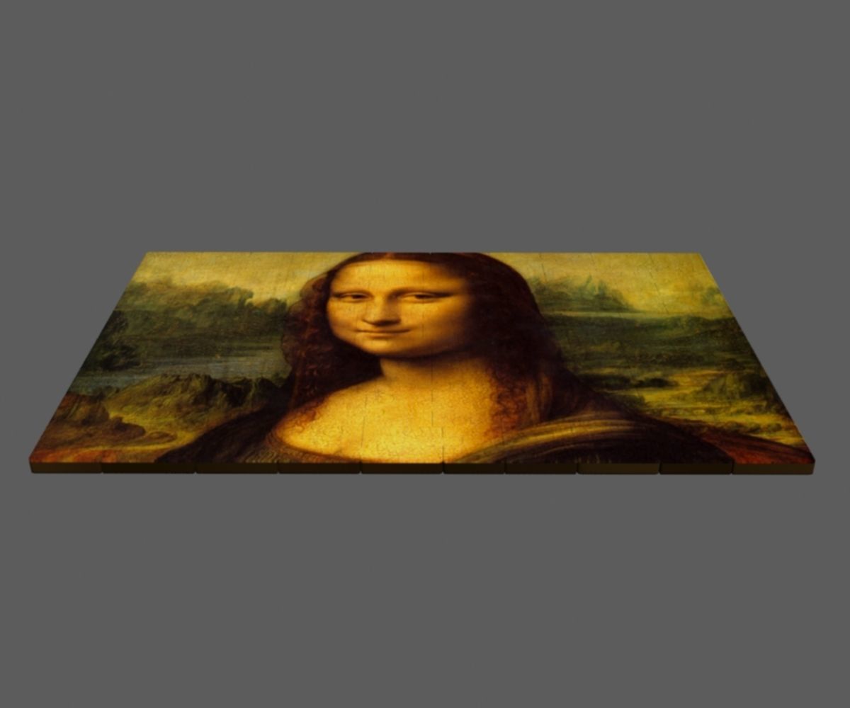 Mona Lisa puzzle Low-poly 3D model_4