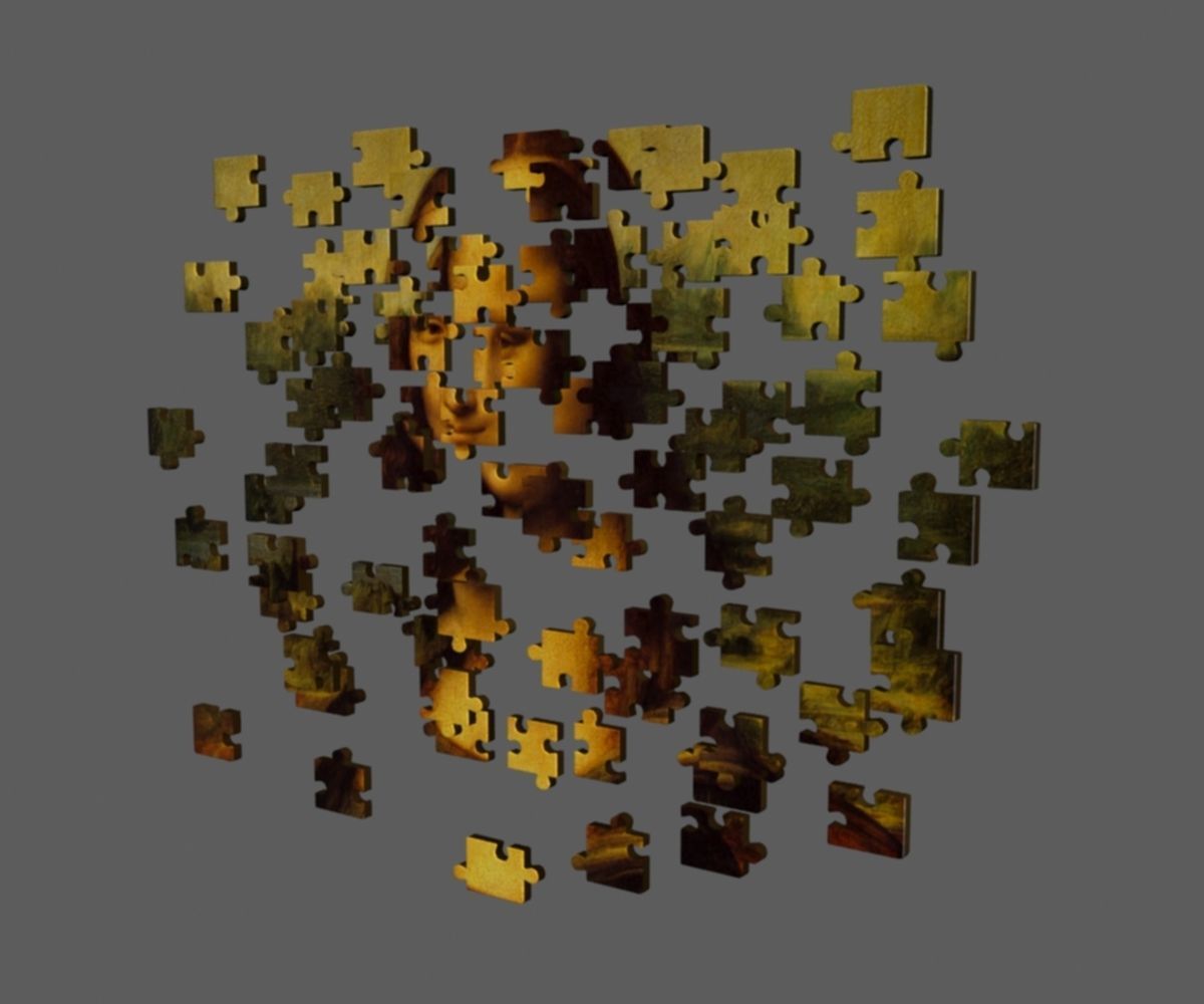 Mona Lisa puzzle Low-poly 3D model_2