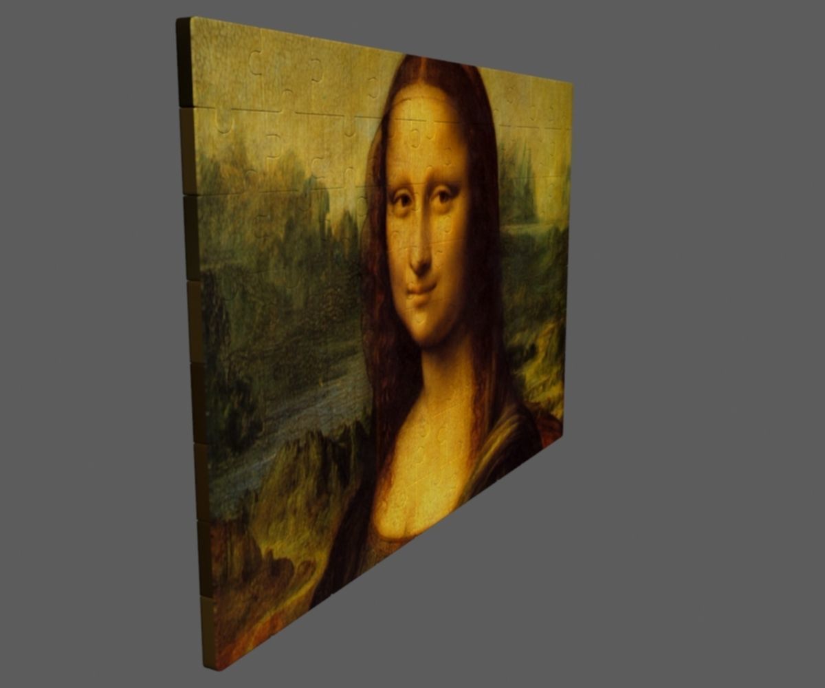 Mona Lisa puzzle Low-poly 3D model_5