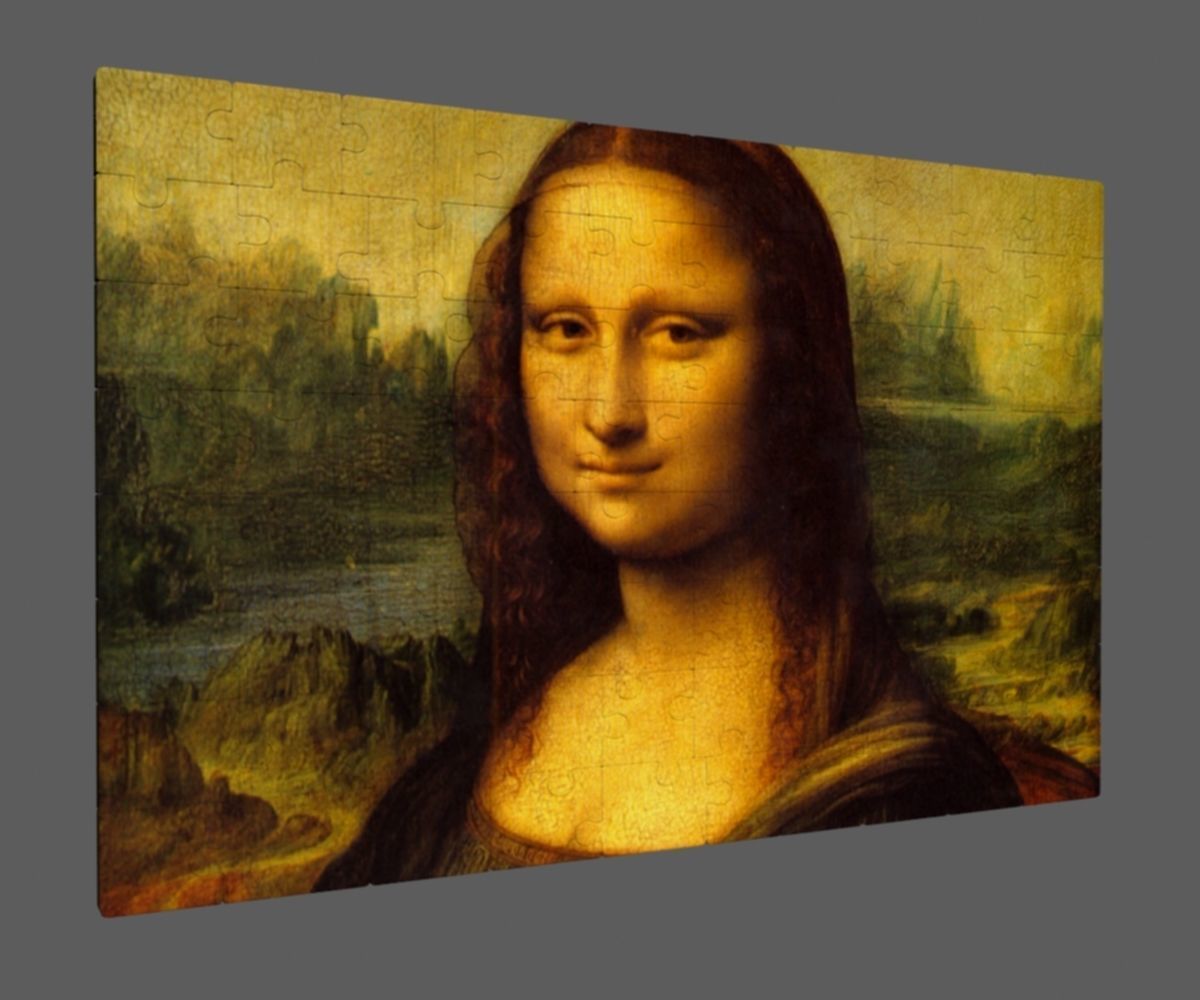 Mona Lisa puzzle Low-poly 3D model_3