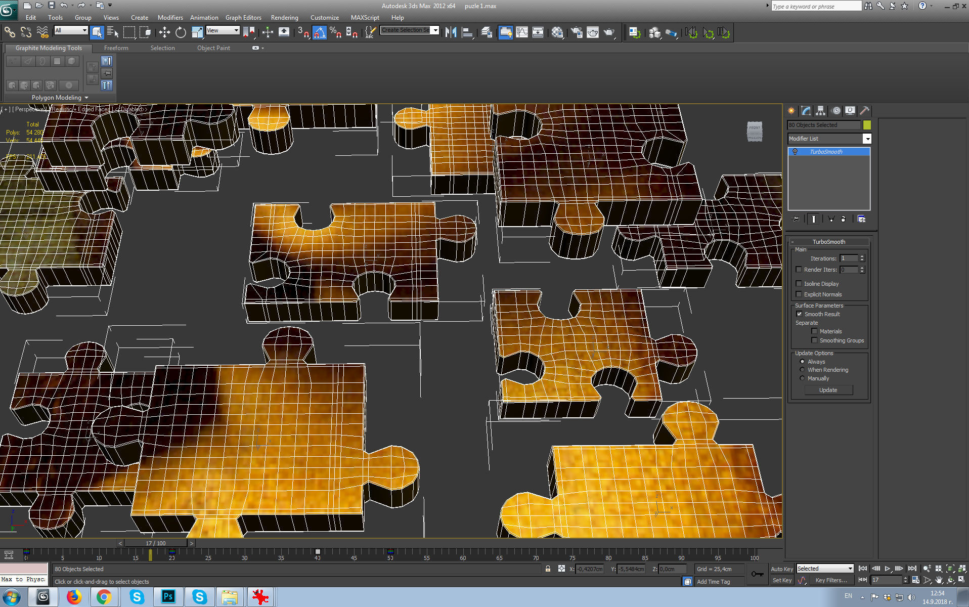 Mona Lisa puzzle Low-poly 3D model_7
