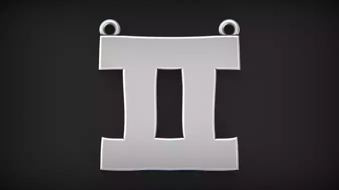 Simple Gemini zodiac pendant 