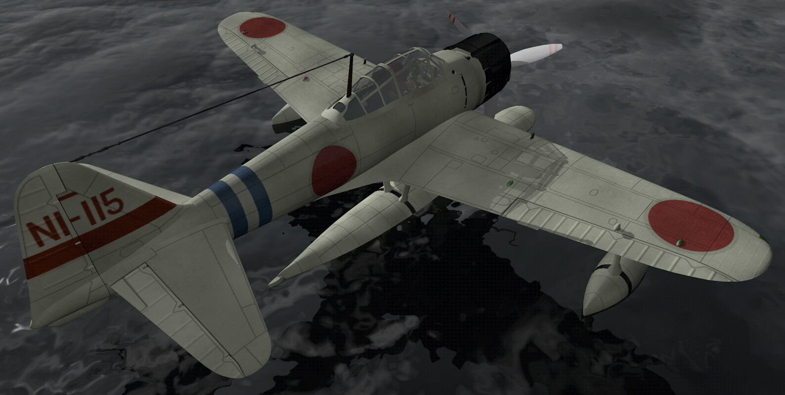 Nakajima A6M2-N Rufe 3D model_1