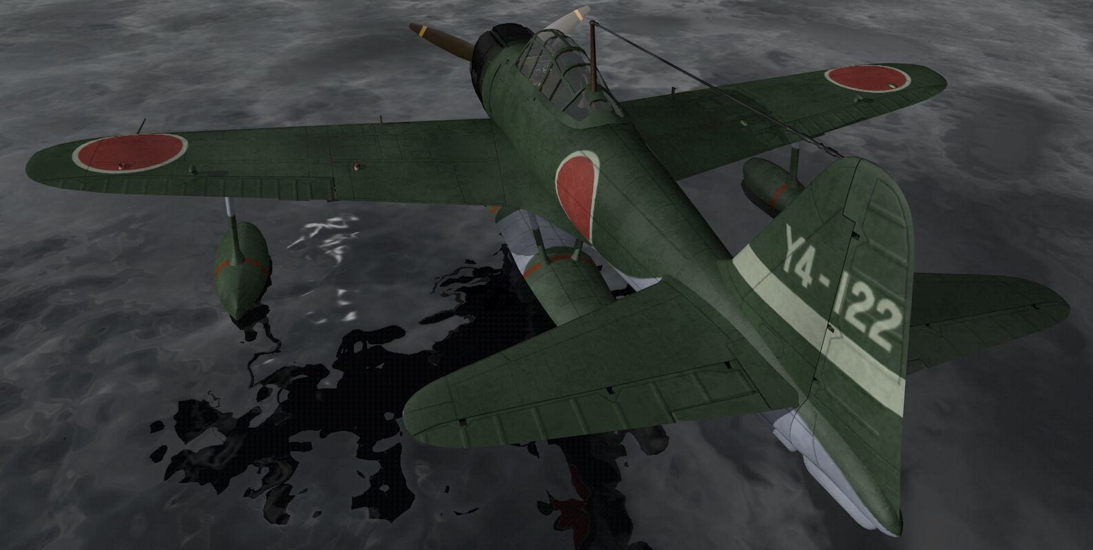 Nakajima A6M2-N Rufe 3D model_2