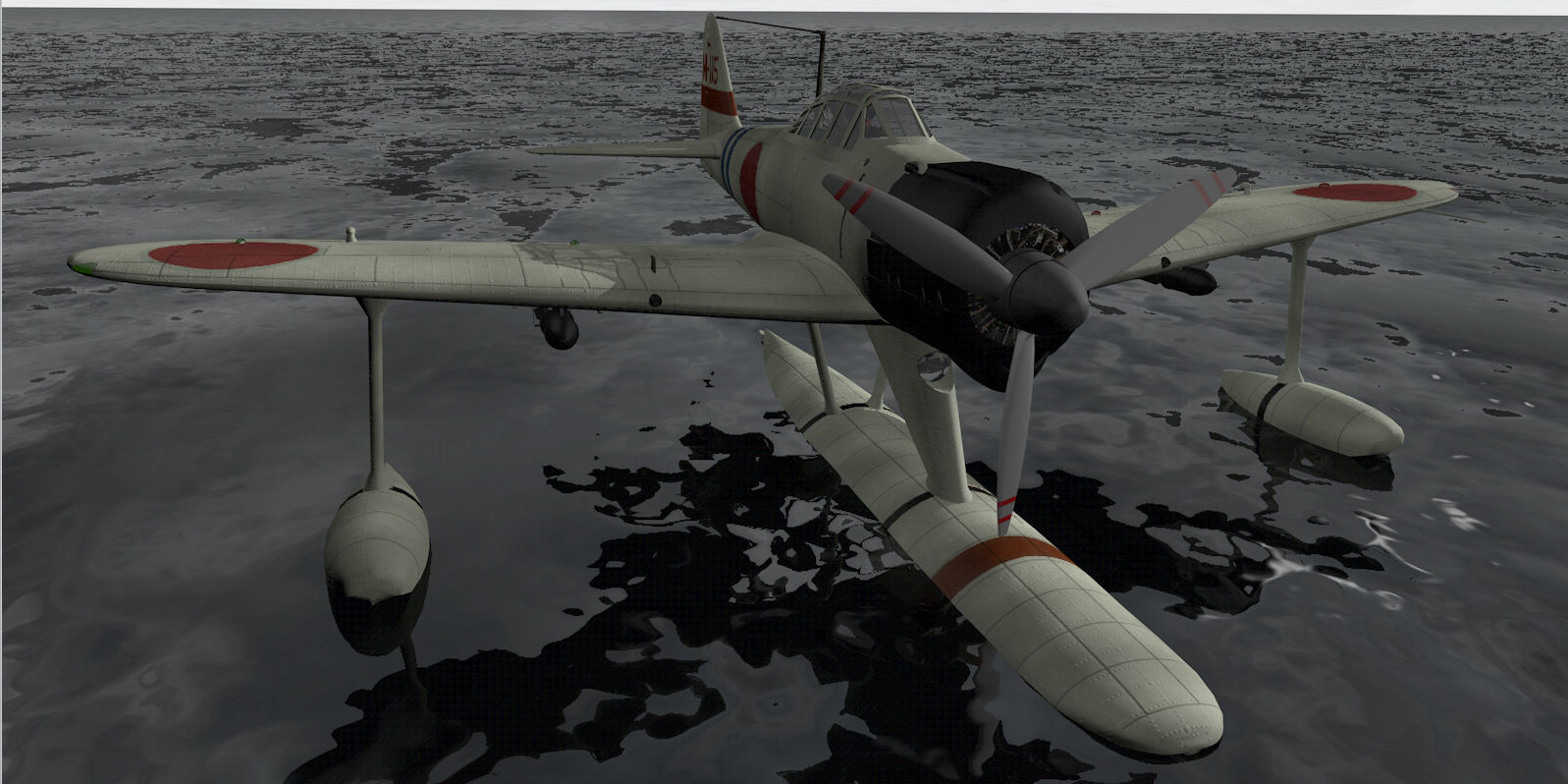Nakajima A6M2-N Rufe 3D model_3
