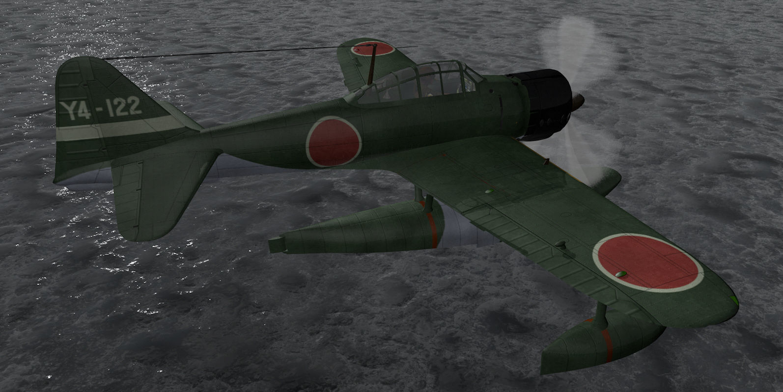 Nakajima A6M2-N Rufe 3D model_8