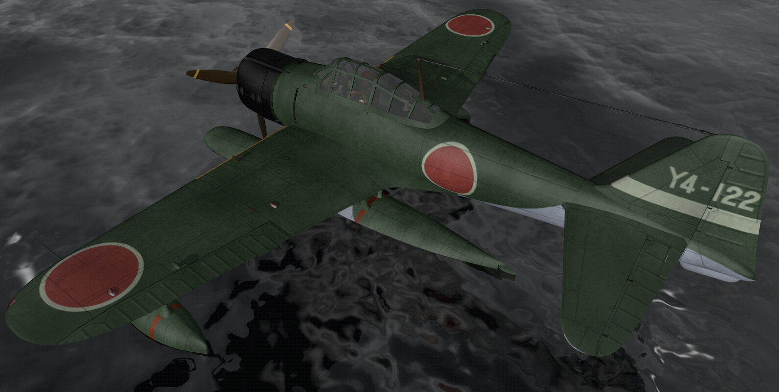 Nakajima A6M2-N Rufe 3D model_4
