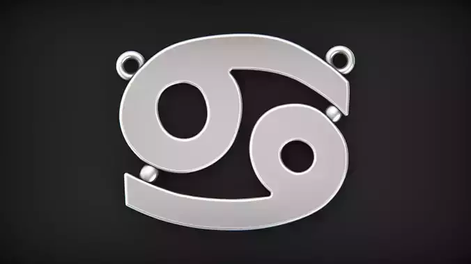 Simple Cancer zodiac pendant 3D print model