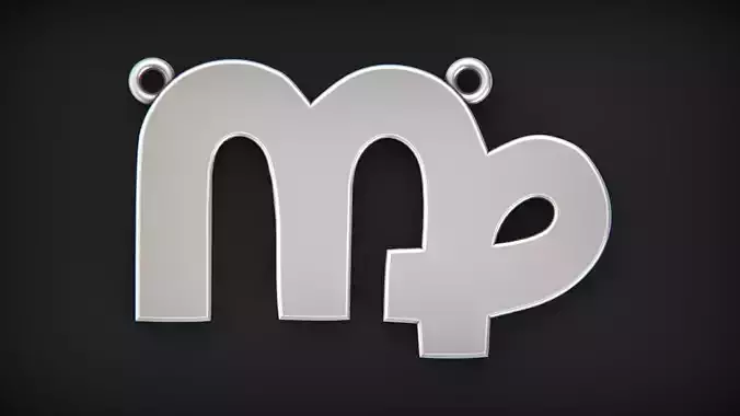 Simple Virgo zodiac pendant