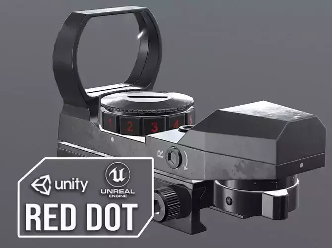 Red Dot Sight  Low-poly 3D model