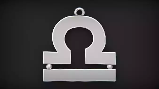 Simple Libra zodiac pendant 3D print model