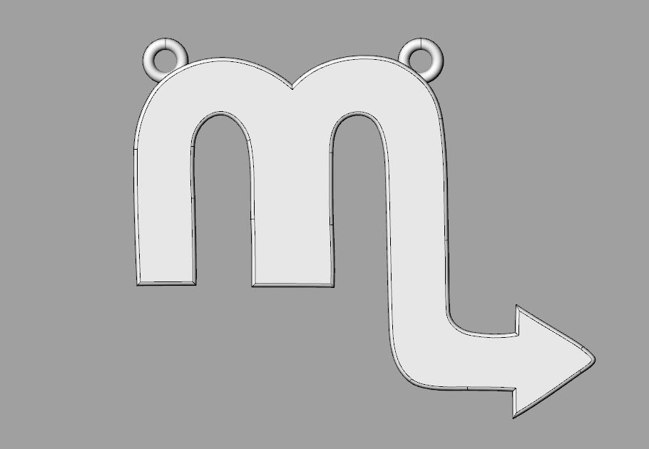 Simple Scorpio zodiac pendant 3D print model_2