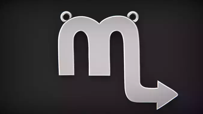 Simple Scorpio zodiac pendant 3D print model