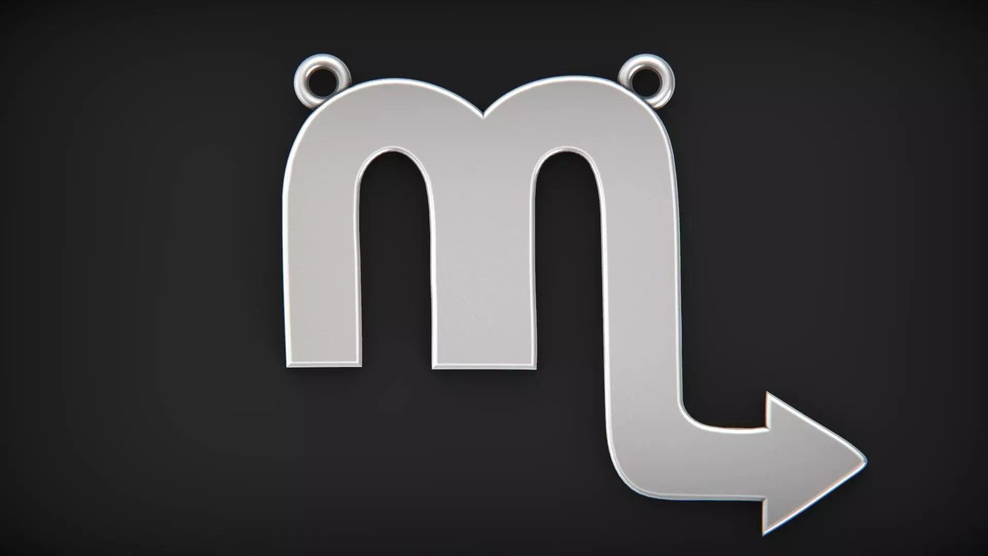 Simple Scorpio zodiac pendant 3D print model_0