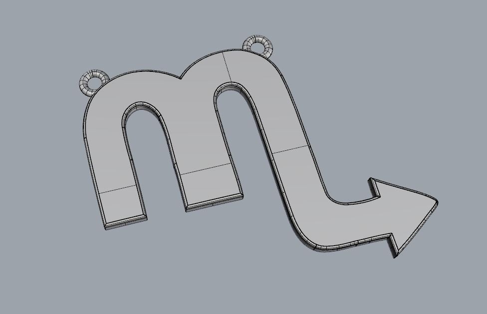 Simple Scorpio zodiac pendant 3D print model_3