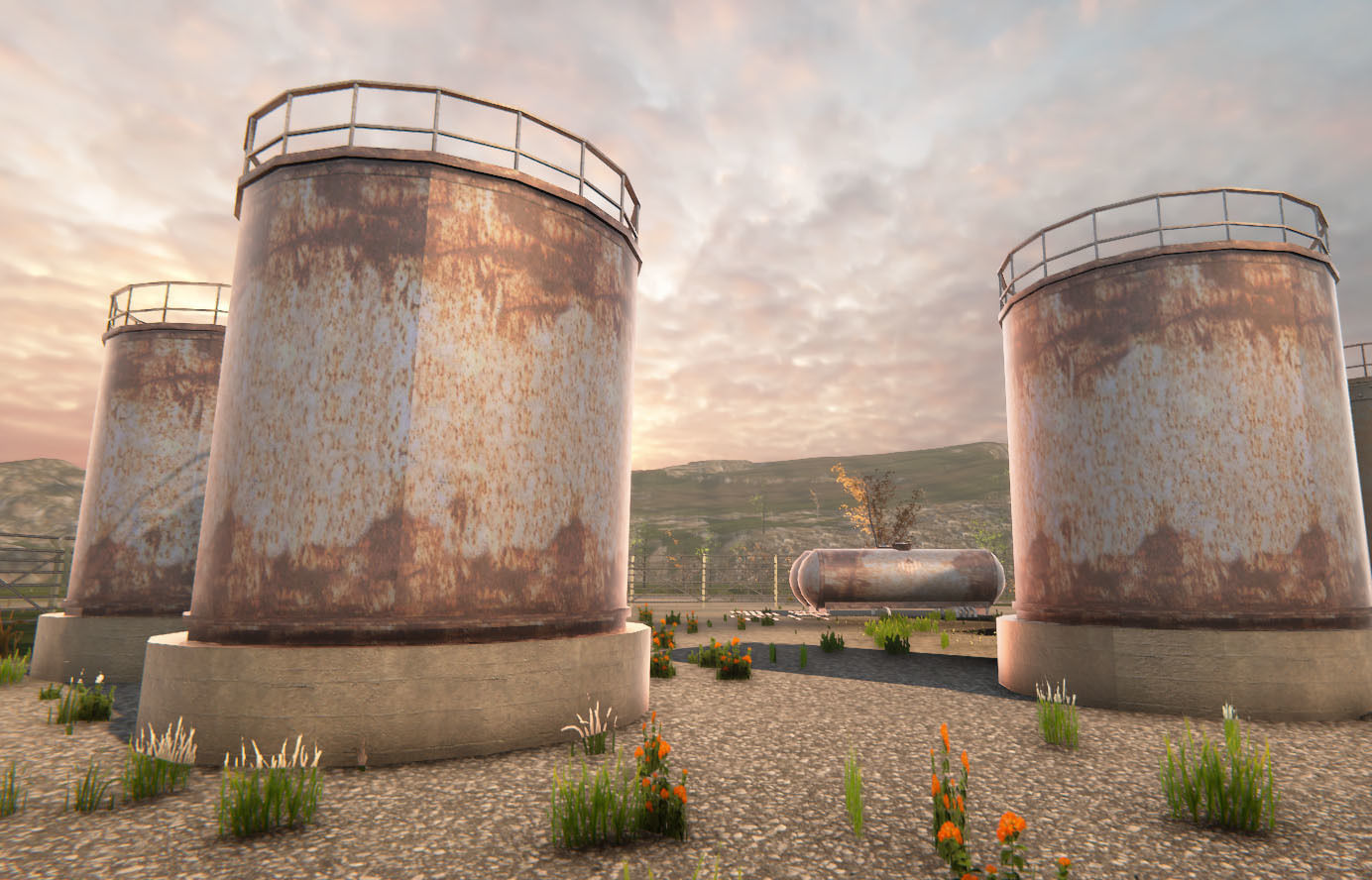 Oil Tanks Low-poly 3D model_16