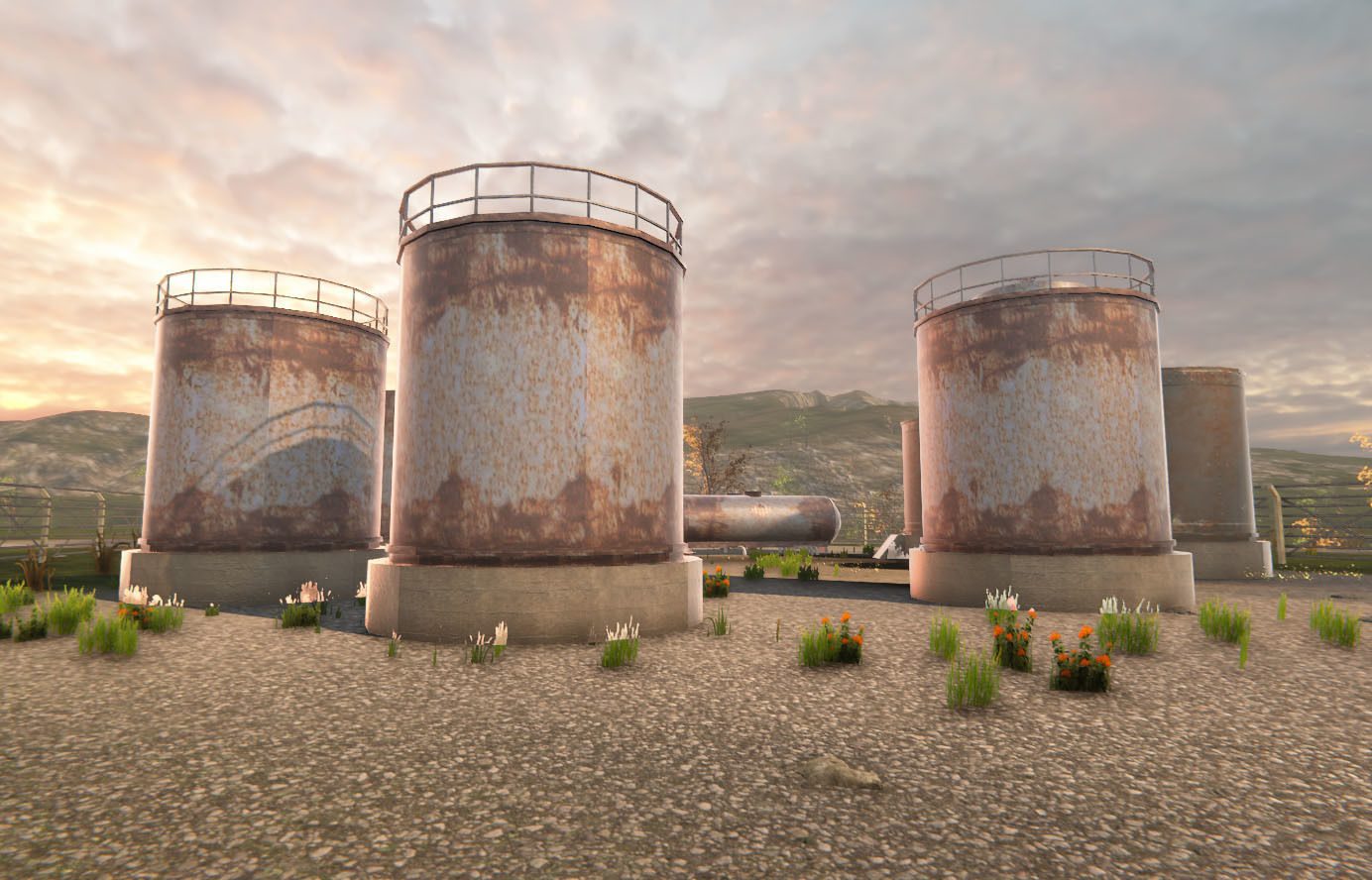 Oil Tanks Low-poly 3D model_21