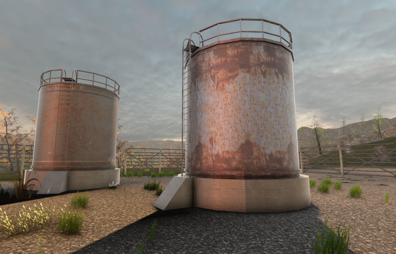 Oil Tanks Low-poly 3D model_9