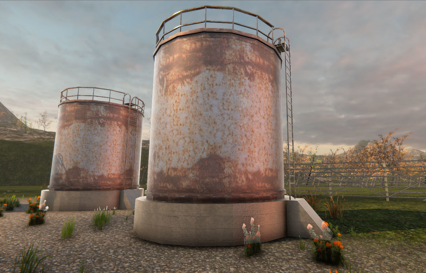 Oil Tanks Low-poly 3D model_13