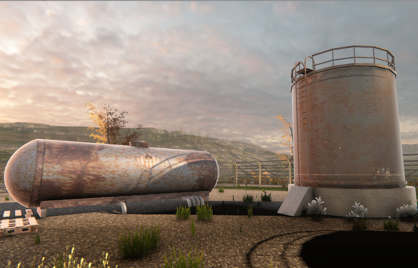 Oil Tanks Low-poly 3D model_6