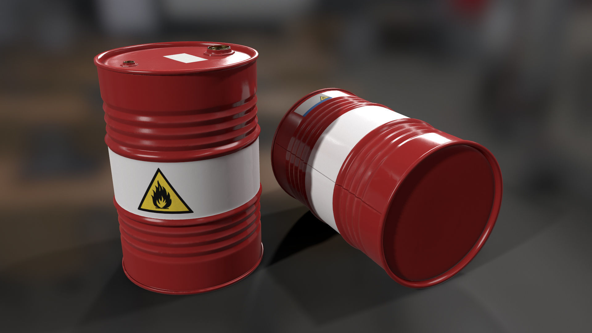 Oil Drum Low-poly 3D model_1