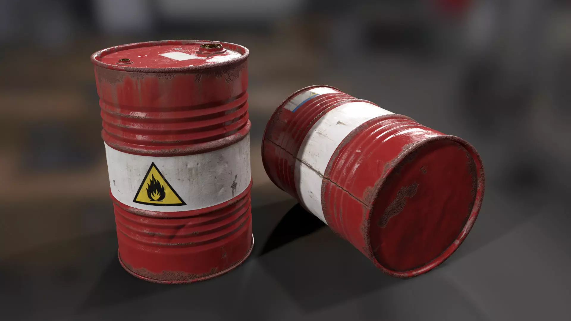 Oil Drum Low-poly 3D model_0