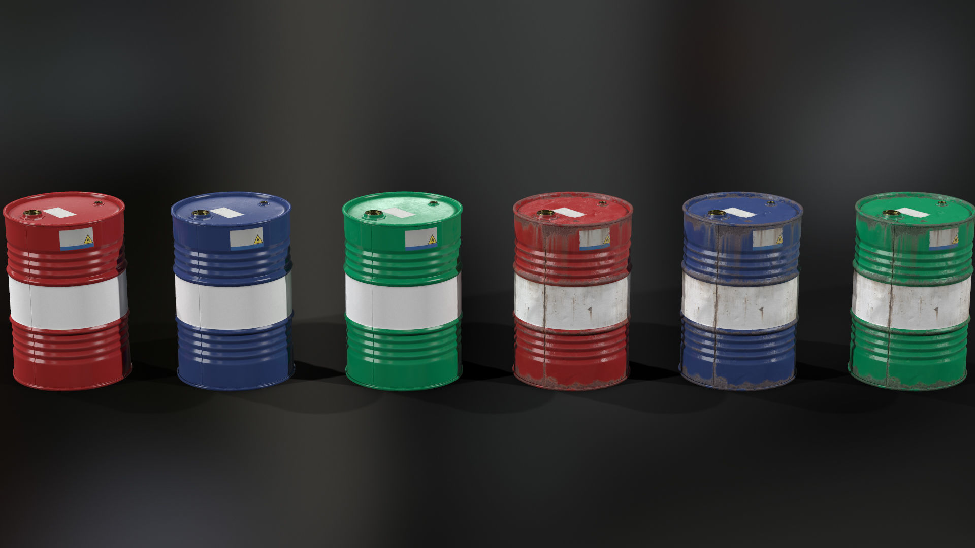 Oil Drum Low-poly 3D model_6