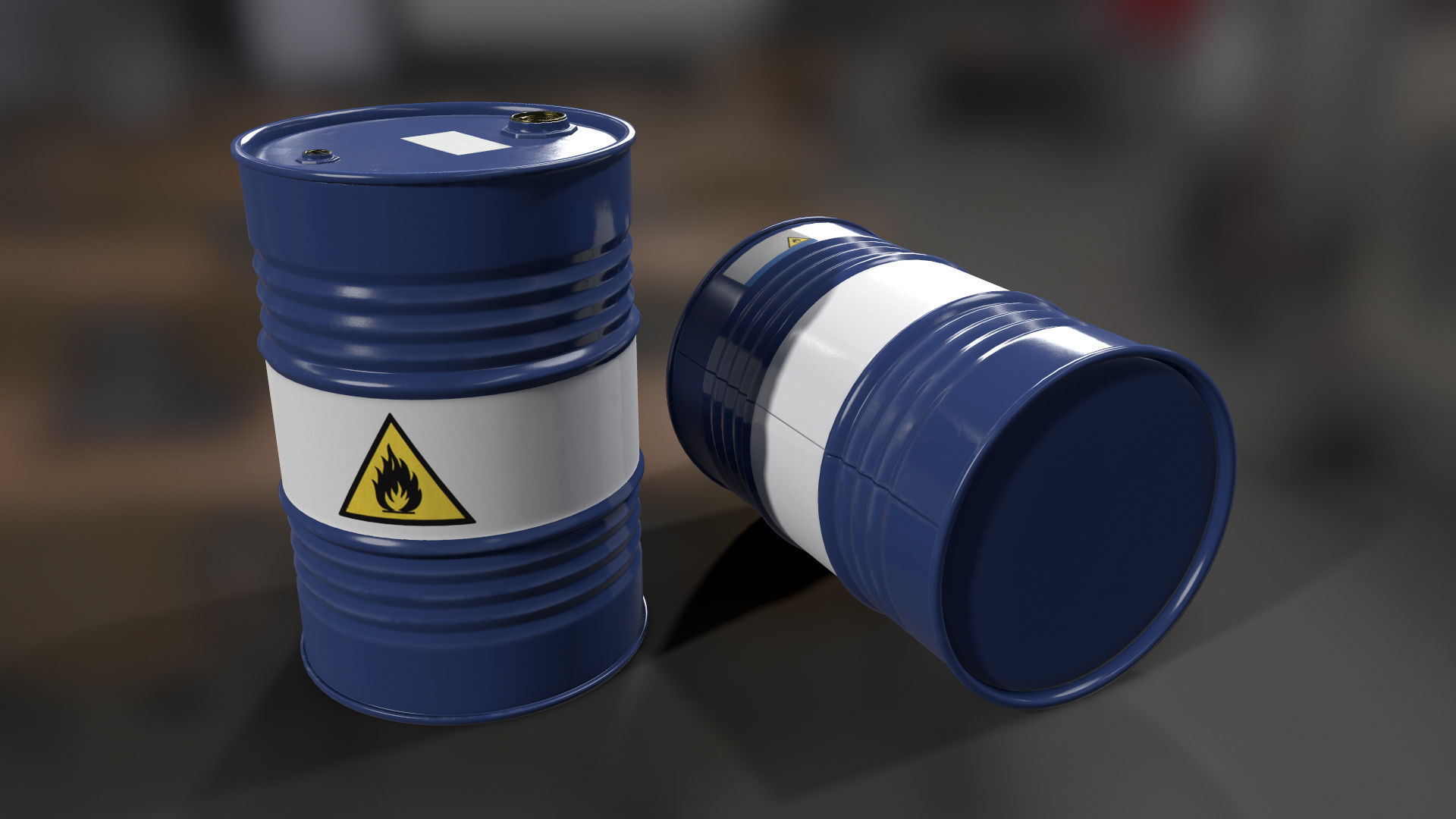Oil Drum Low-poly 3D model_3